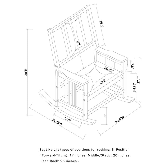 Ida Upholstered Rocking Chair Tobacco and Dark Brown