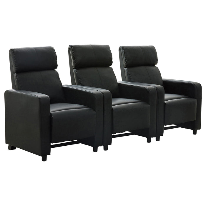 Toohey Upholstered Tufted Recliner Living Room Set Black