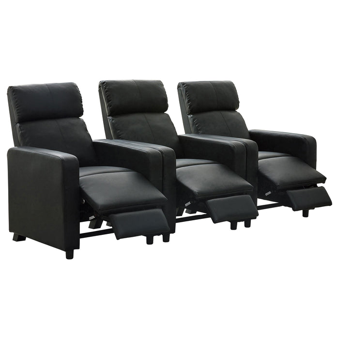 Toohey Upholstered Tufted Recliner Living Room Set Black