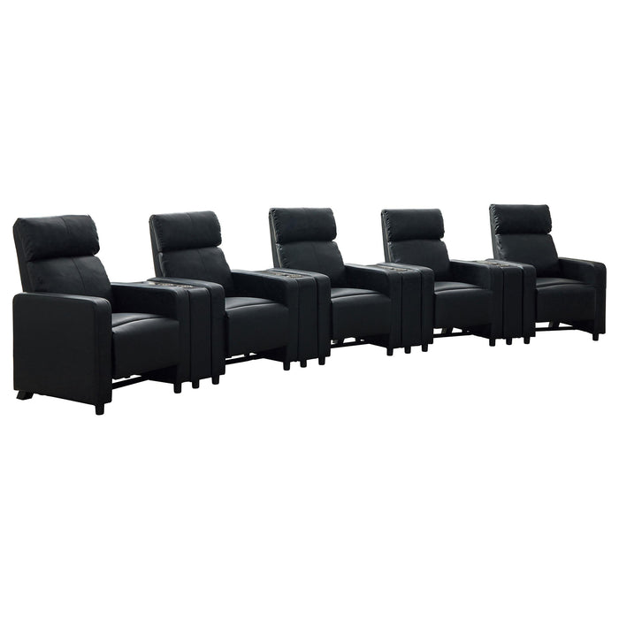 Toohey Upholstered Tufted Recliner Living Room Set Black