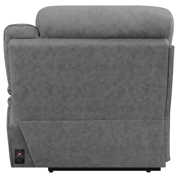 Higgins Upholstered RAF Power Recliner Grey