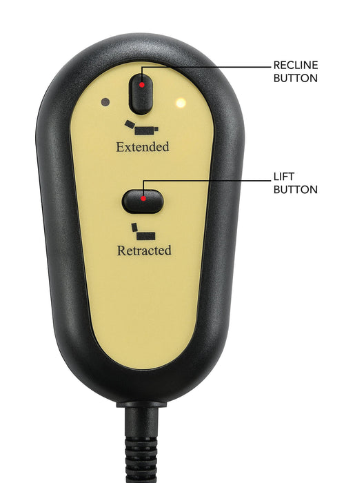 Sanger Upholstered Power Lift Massage Recliner Champagne