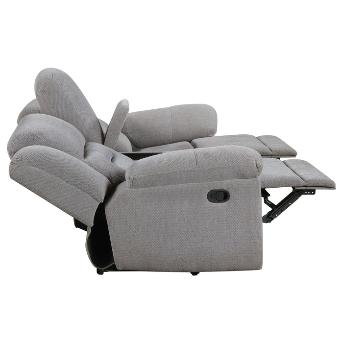 Gilson 3-piece Chenille Upholstered Reclining Sofa Set Grey