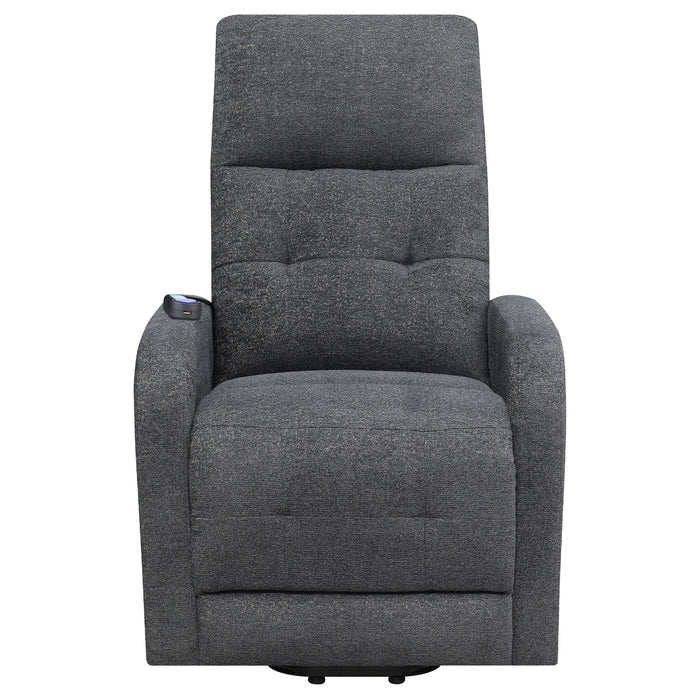 Howie Upholstered Power Lift Massage Chair Charcoal