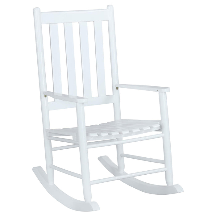 Annie Slat Back Solid Wood Rocking Chair White
