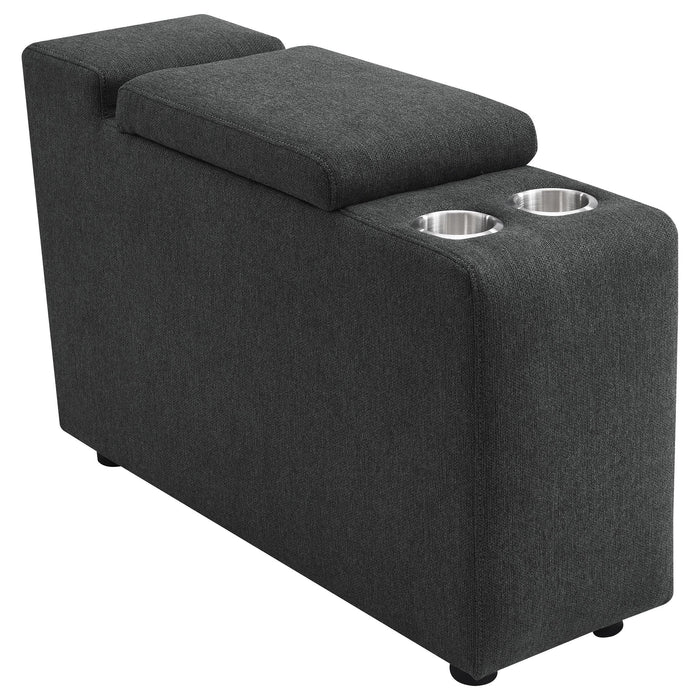 Collins Upholstered Modular Storage Console Dark Grey