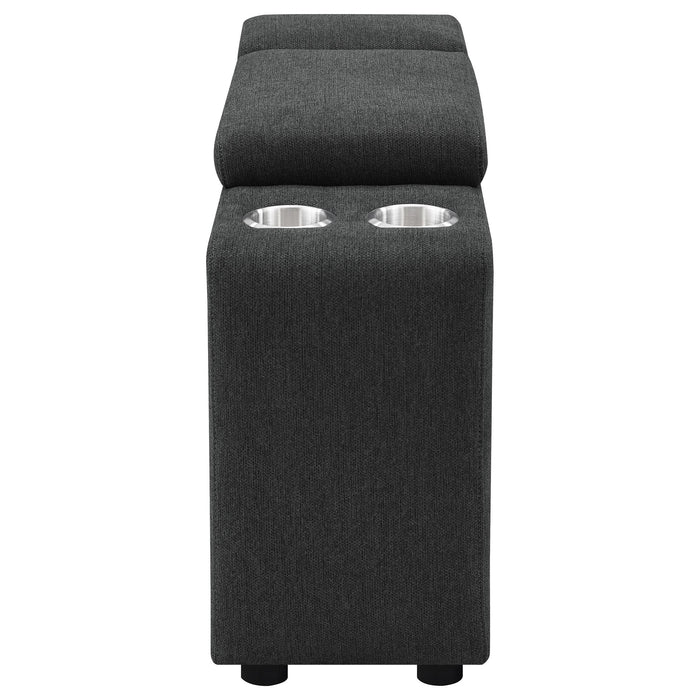 Collins Upholstered Modular Storage Console Dark Grey