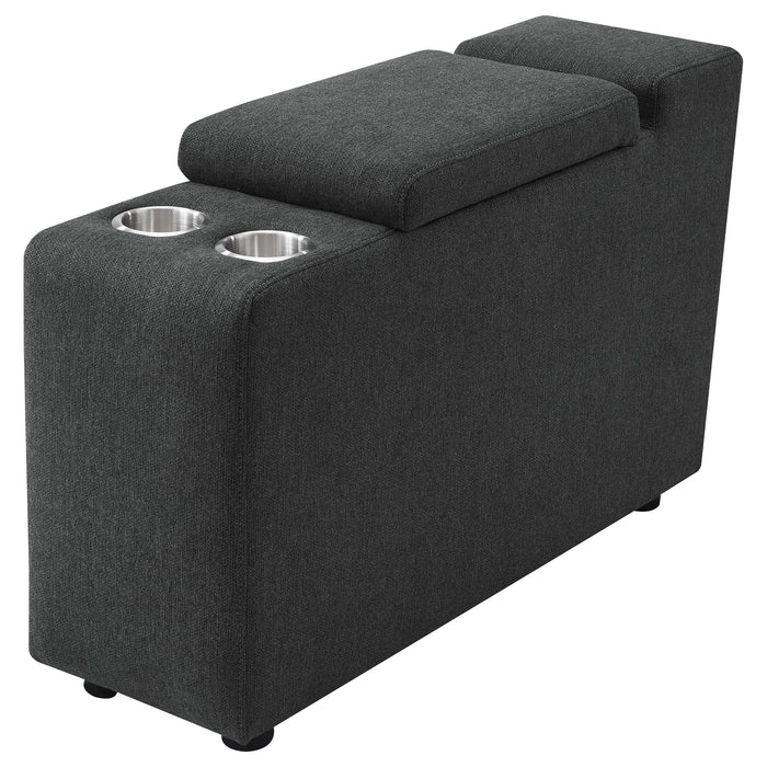 Collins Upholstered Modular Storage Console Dark Grey