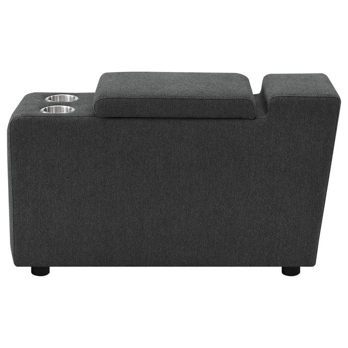 Collins Upholstered Modular Storage Console Dark Grey