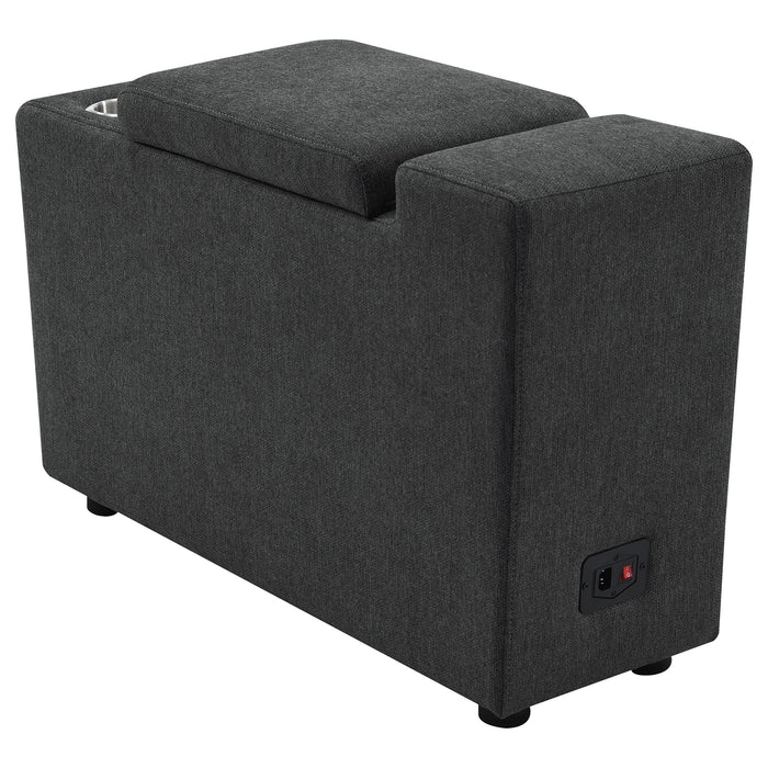 Collins Upholstered Modular Storage Console Dark Grey