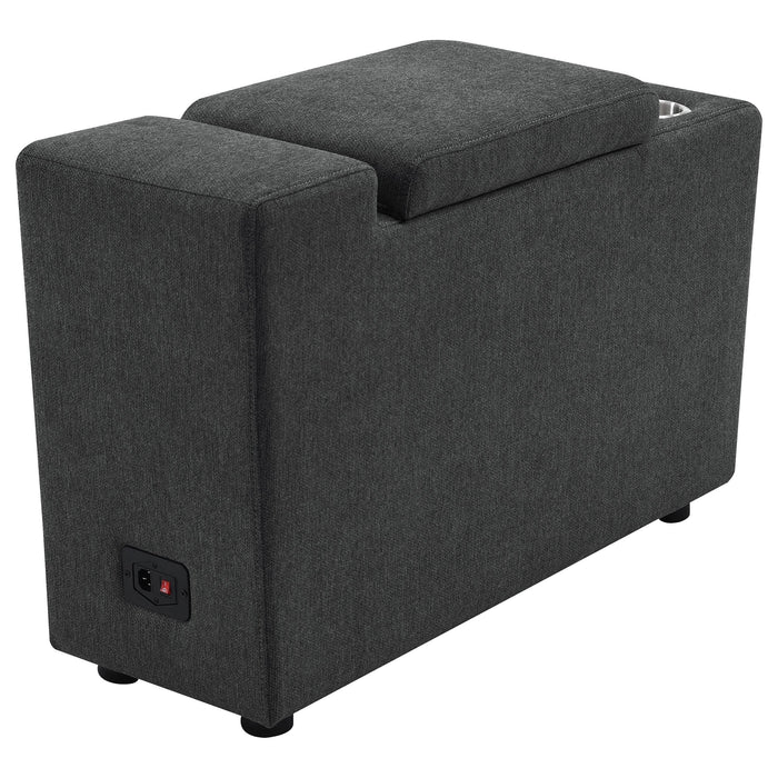 Collins Upholstered Modular Storage Console Dark Grey