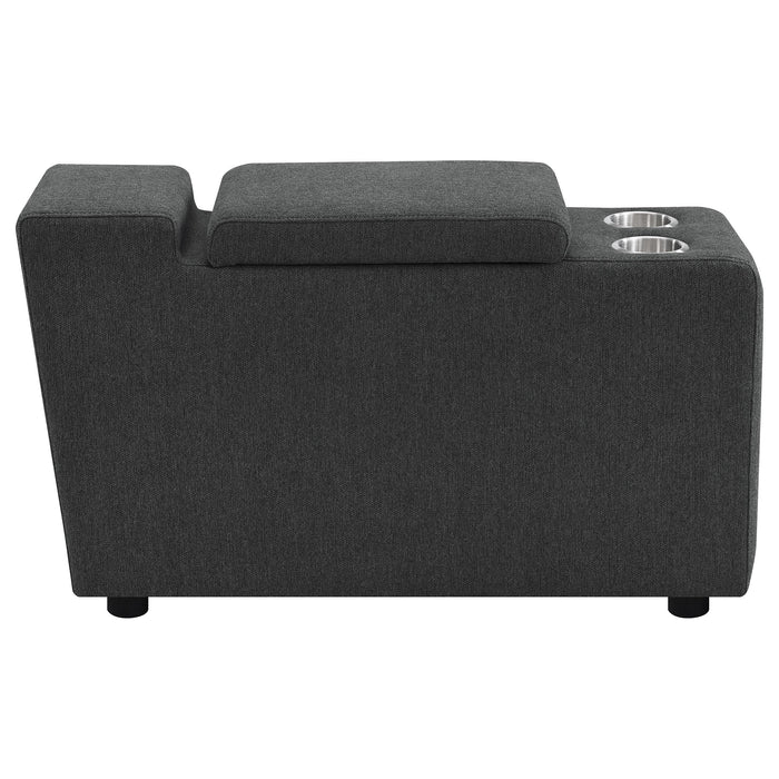 Collins Upholstered Modular Storage Console Dark Grey