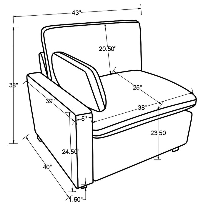 Collins Modular LAF Power Recliner Dark Grey