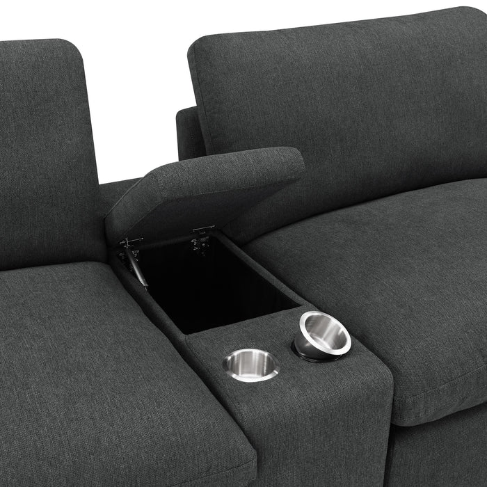 Collins 5-piece Power Reclining Home Theater Seating Dark Grey