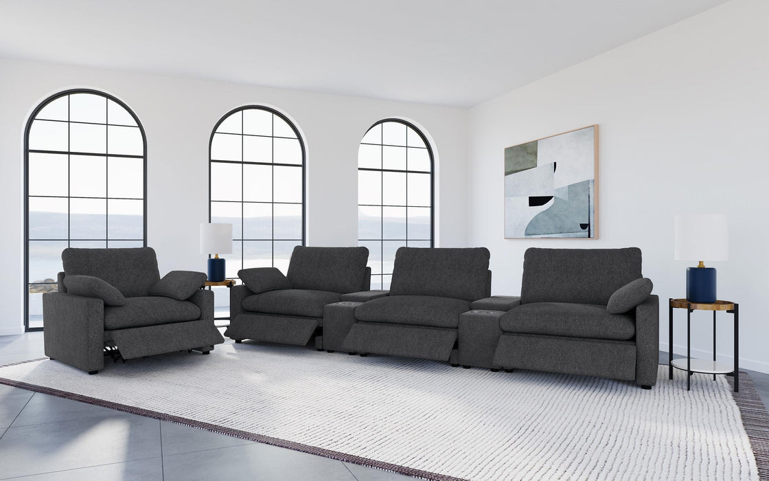 Collins Upholstered Power Recliner Chair Dark Grey