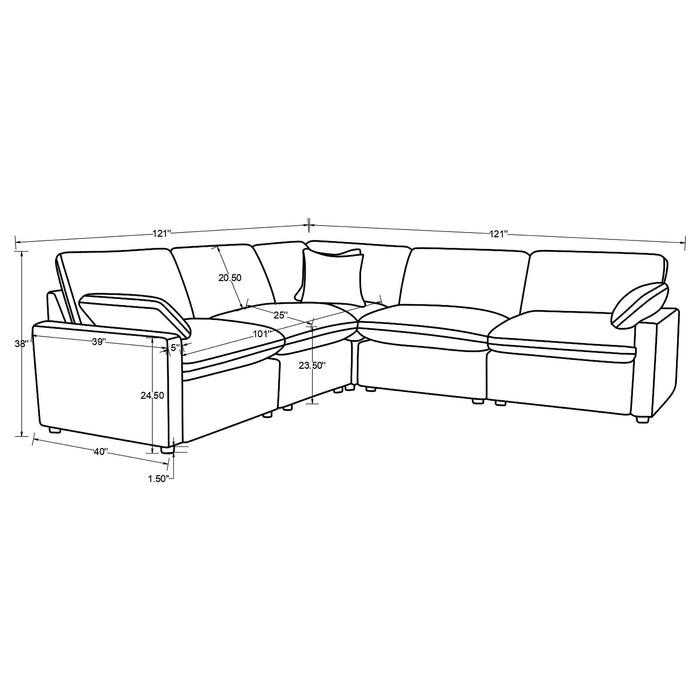 Collins 5-piece Modular Power Reclining Sectional Grey