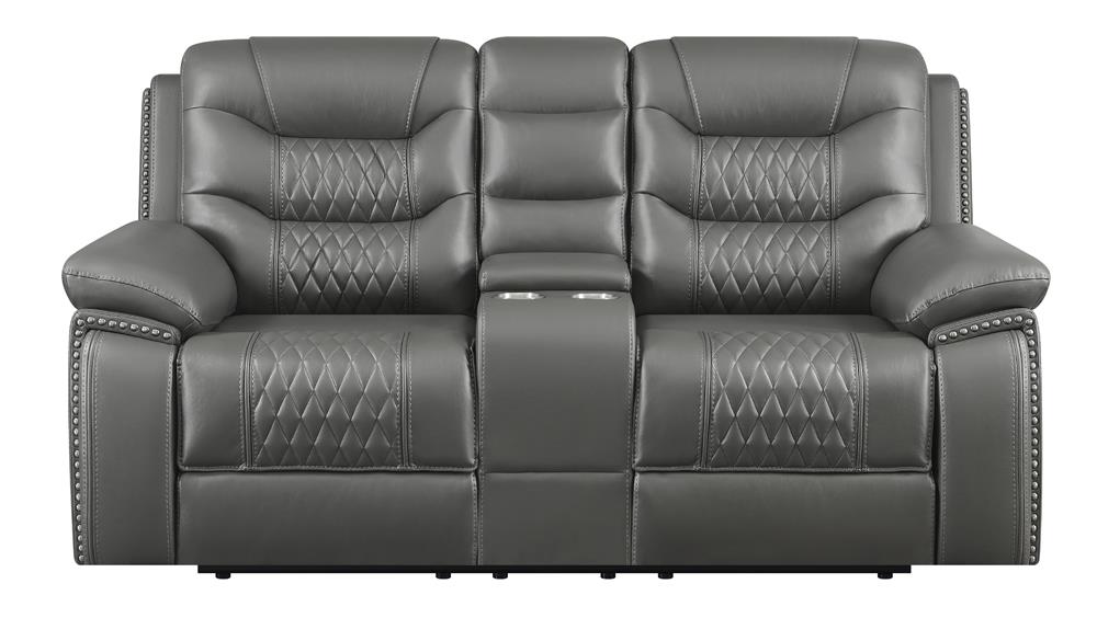 Flamenco Upholstered Power Reclining Loveseat Charcoal