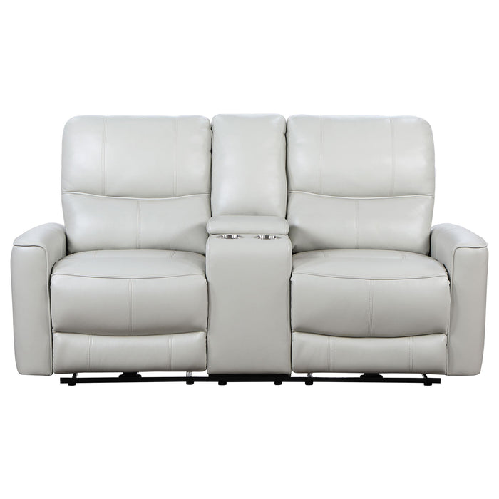 Greenfield Upholstered Power Reclining Loveseat Dove Grey