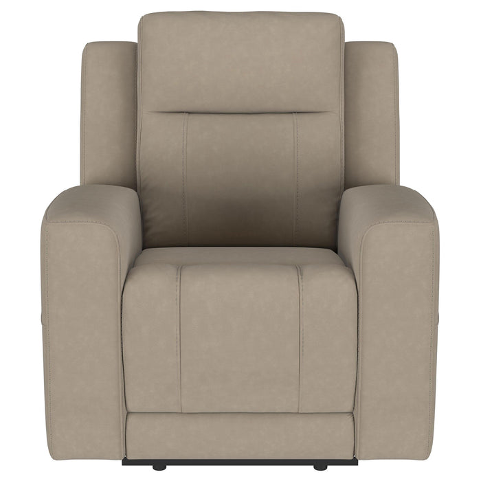 Brentwood 3-piece Upholstered Reclining Sofa Set Taupe