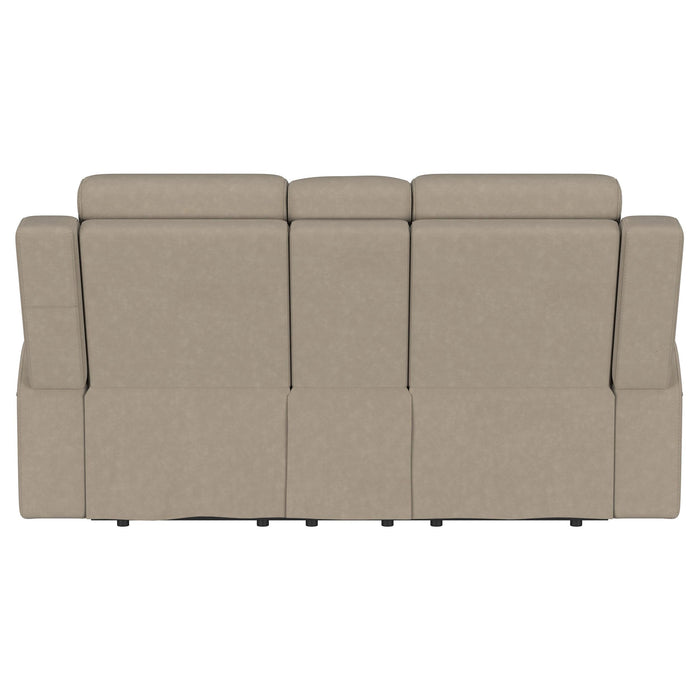 Brentwood Upholstered Motion Reclining Loveseat Taupe