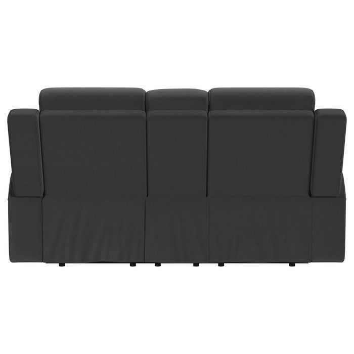 Brentwood Upholstered Reclining Loveseat Dark Charcoal