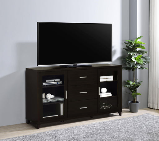 Lewes 2-door Engineered Wood 60-inch TV Stand Cappuccino