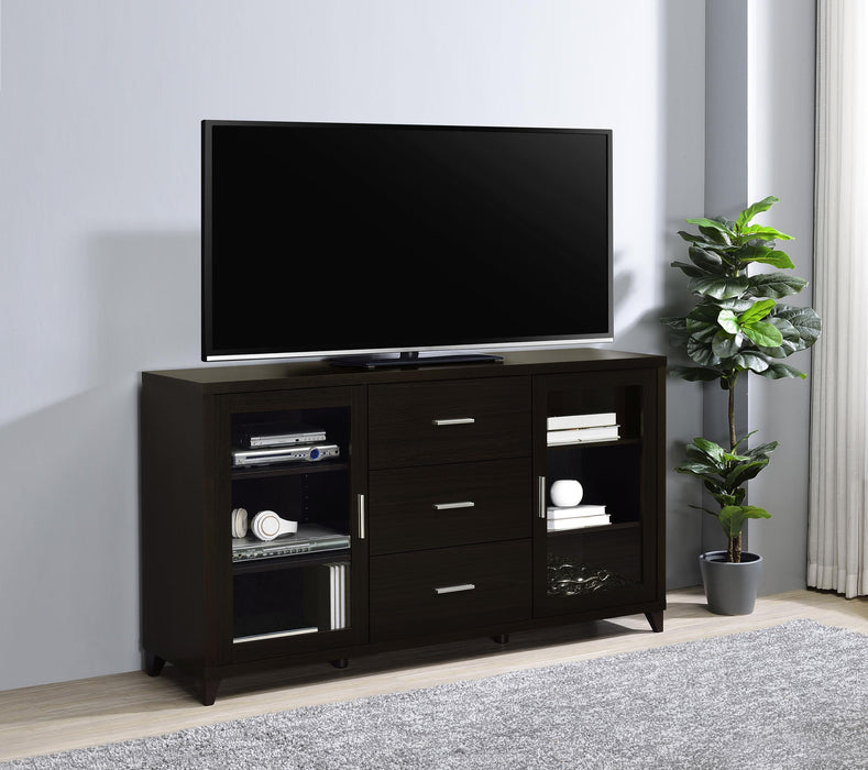 Lewes 2-door Engineered Wood 60-inch TV Stand Cappuccino