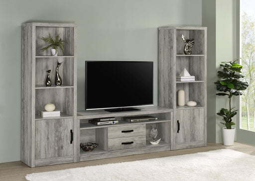 Burke 3-piece 59-inch TV Entertainment Center Grey Driftwood