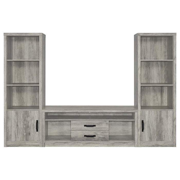 Burke 3-piece 59-inch TV Entertainment Center Grey Driftwood