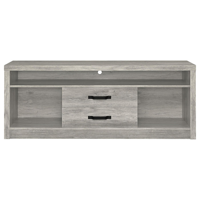 Burke 2-drawer Engineered Wood 59-inch TV Stand Grey Driftwood
