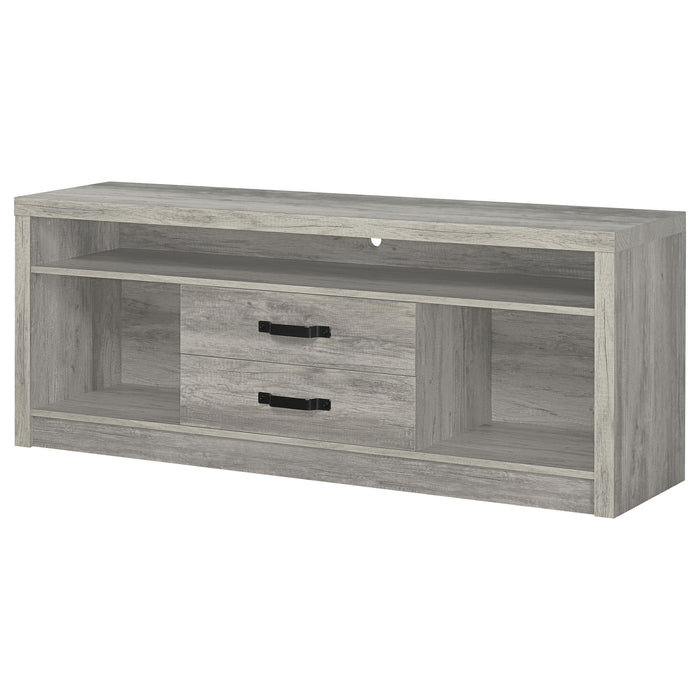 Burke 2-drawer Engineered Wood 59-inch TV Stand Grey Driftwood