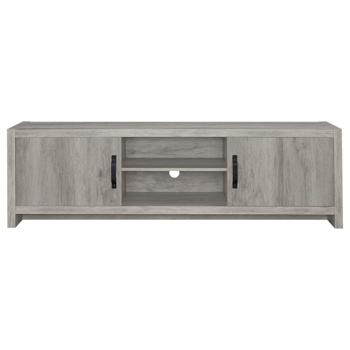 Burke 2-door Engineered Wood 71-inch TV Stand Grey Driftwood