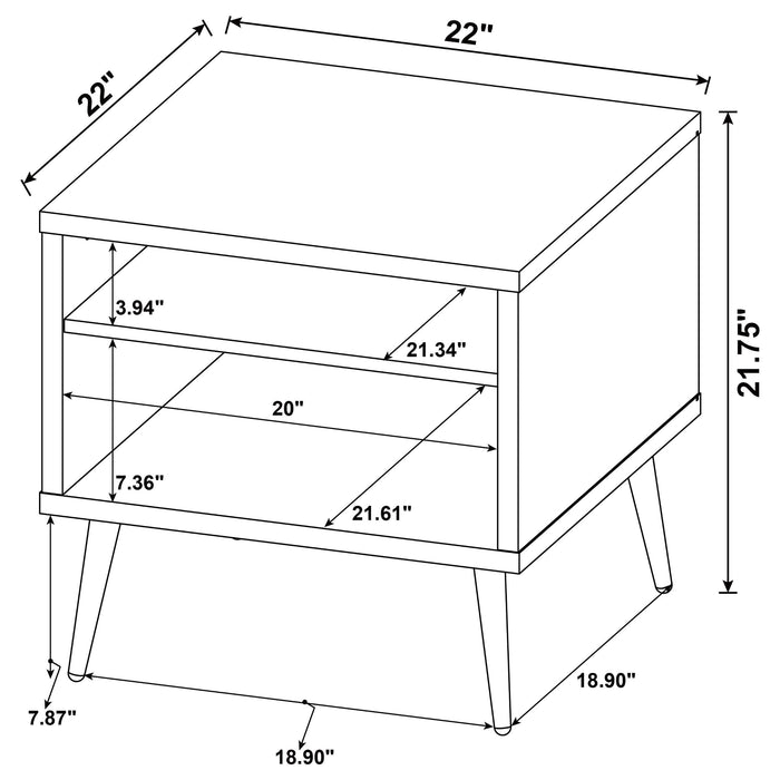 Welsh 2-piece Coffee and End Table Set Distressed Pine