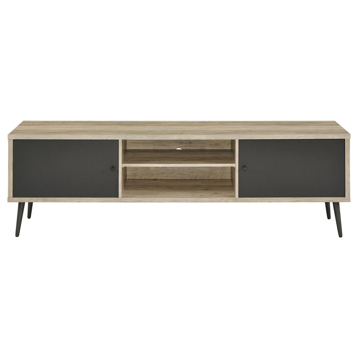 Allie 2-door Engineered Wood 71-inch TV Stand Distressed Pine