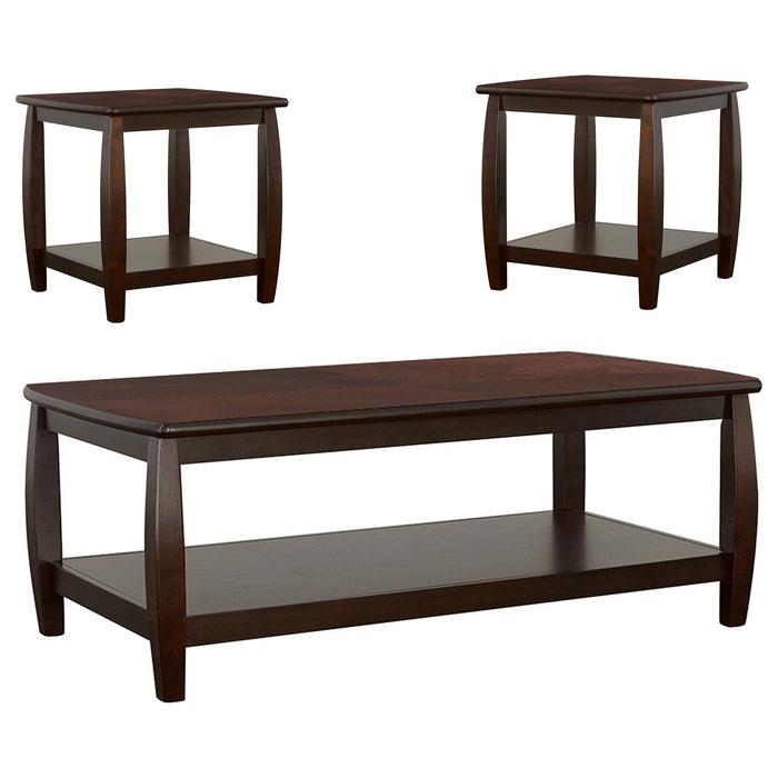 Dixon 3-piece Rectangular Wood Coffee Table Set Espresso