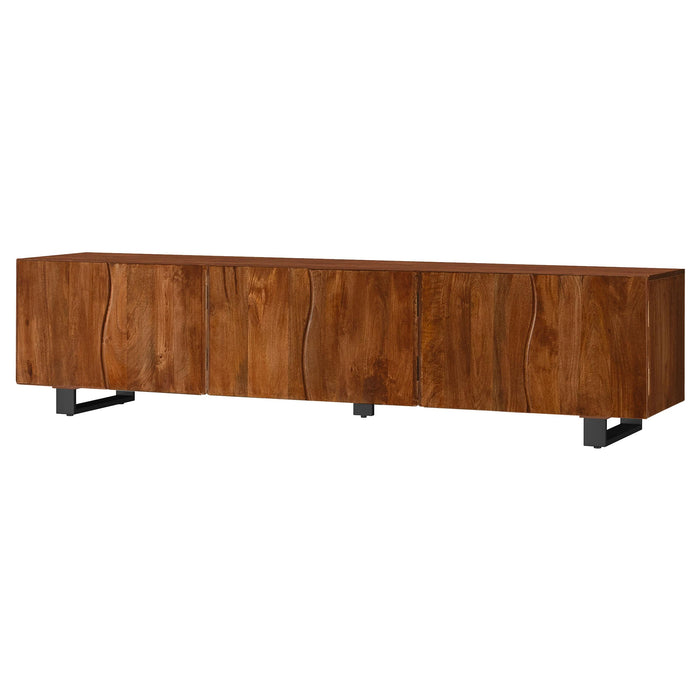 Trask 86-inch Wood TV Stand Media Console Mango Brown