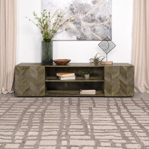 Keese 2-door Wood 70-inch TV Stand Media Console Mango Brown