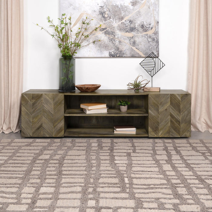 Keese 2-door Wood 70-inch TV Stand Media Console Mango Brown