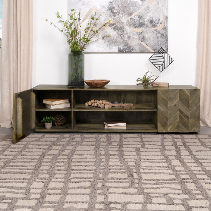 Keese 2-door Wood 70-inch TV Stand Media Console Mango Brown