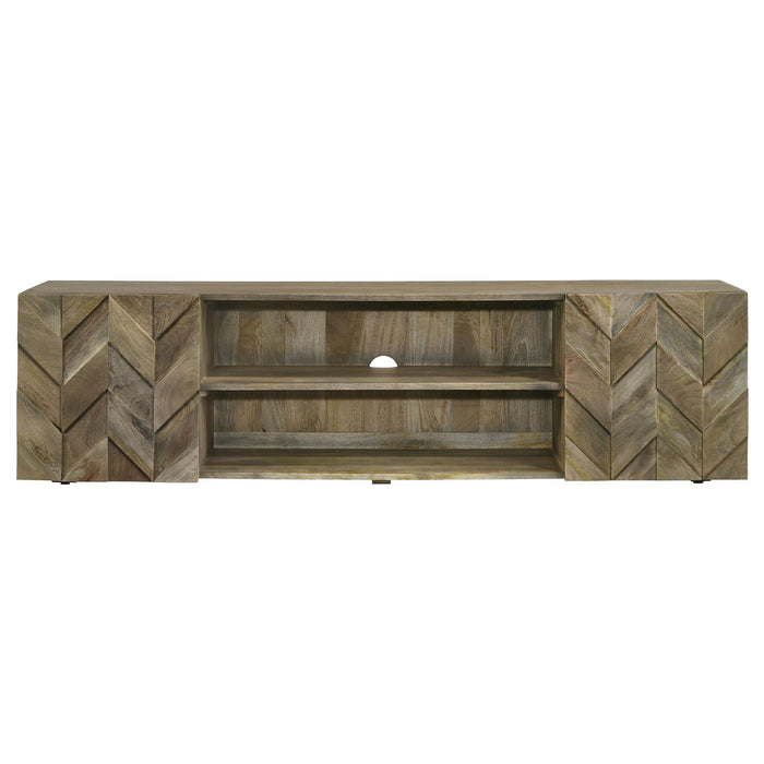 Keese 2-door Wood 70-inch TV Stand Media Console Mango Brown