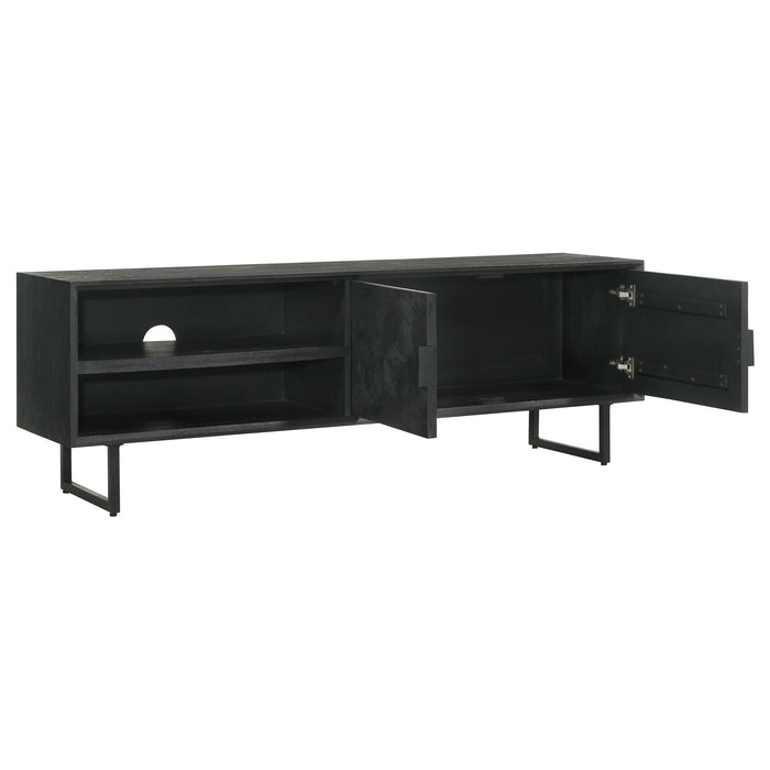 Marsden 2-door Mango Wood 70-inch TV Stand Charcoal Black
