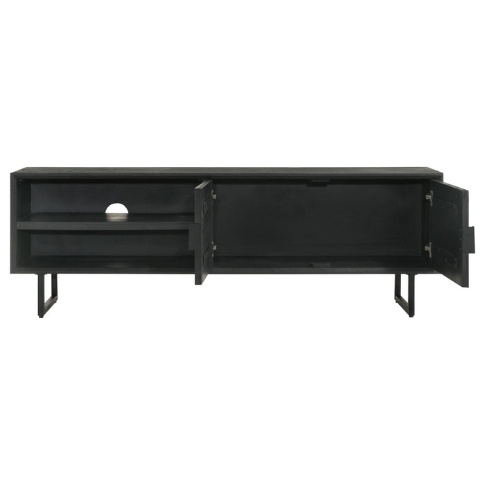 Marsden 2-door Mango Wood 70-inch TV Stand Charcoal Black
