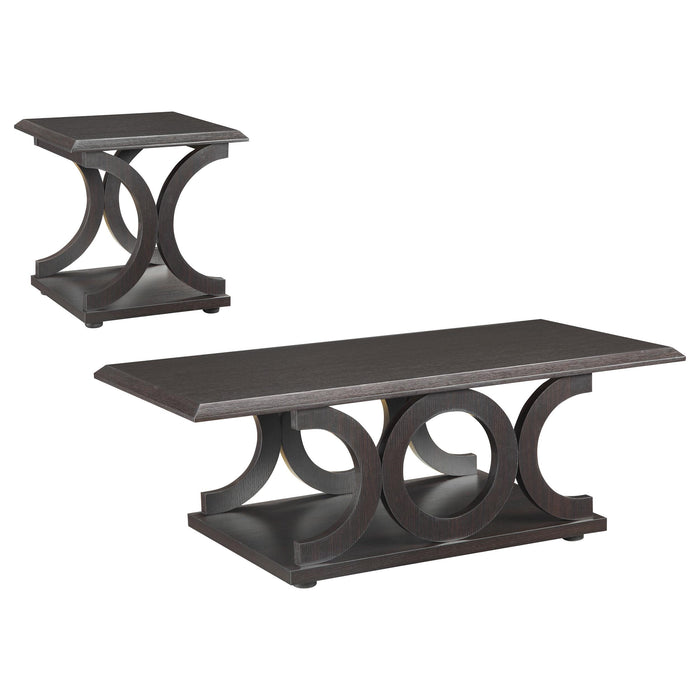 Shelly 2-piece Coffee and End Table Set Cappuccino