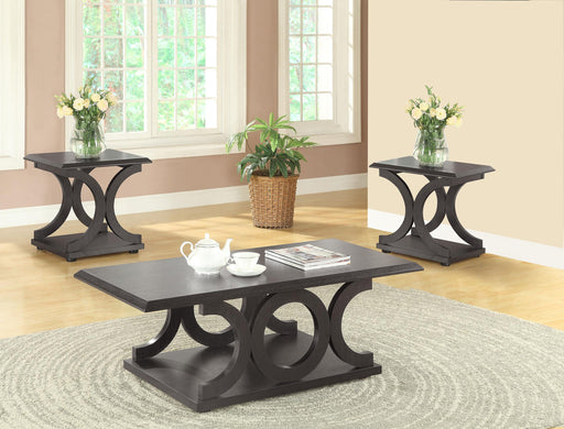 Shelly 3-piece Coffee and End Table Set Cappuccino