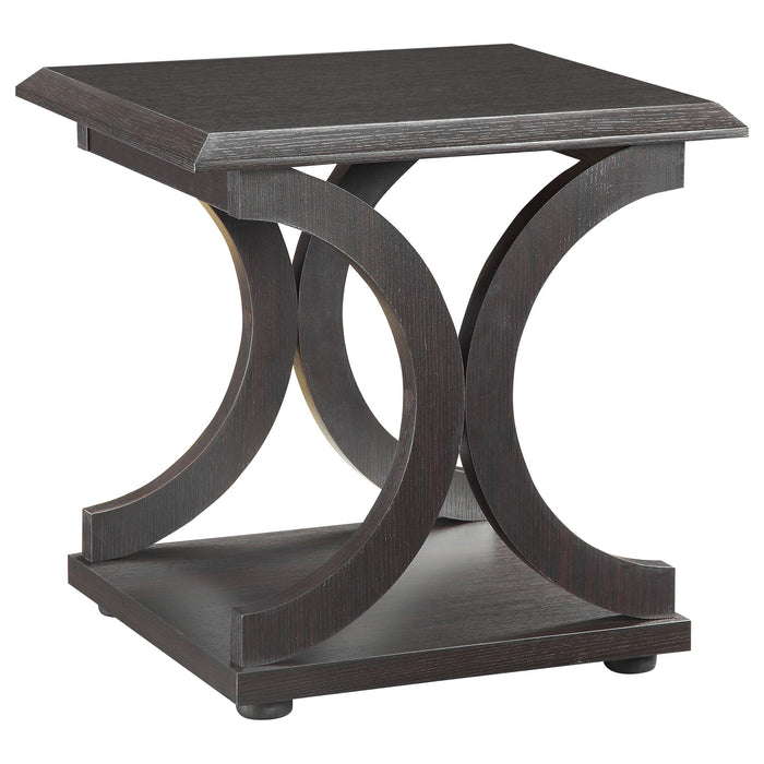 Shelly 3-piece Coffee and End Table Set Cappuccino