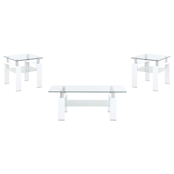 Dyer 3-piece Rectangular Coffee and End Table Set White