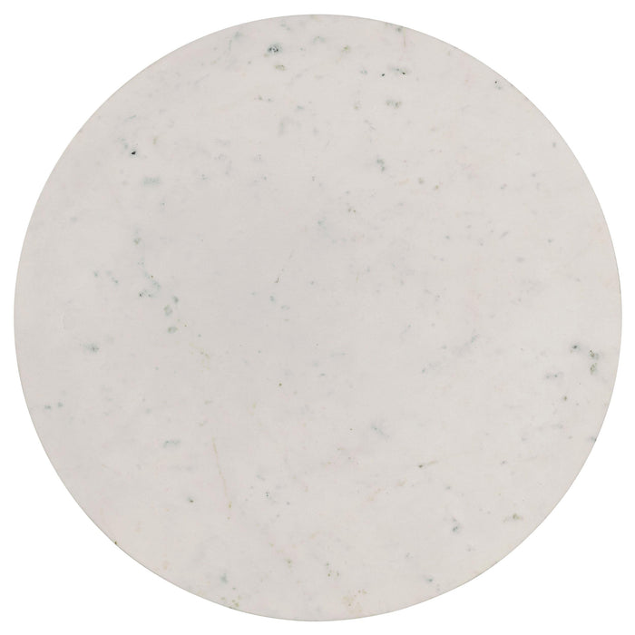 Aldis Round Marble Top Coffee Table White and Natural