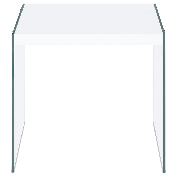 Opal 2-piece Coffee and End Table Set White High Gloss