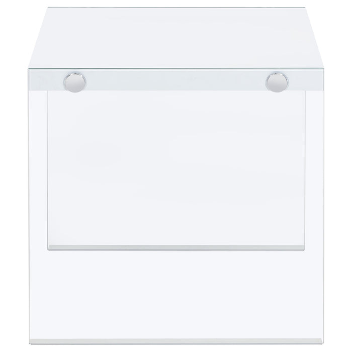 Opal 2-piece Coffee and End Table Set White High Gloss