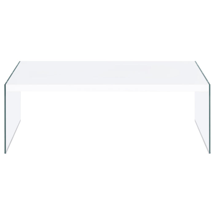 Opal 2-piece Coffee and End Table Set White High Gloss